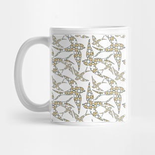 Spring little swallow birds seamless pattern. Mug